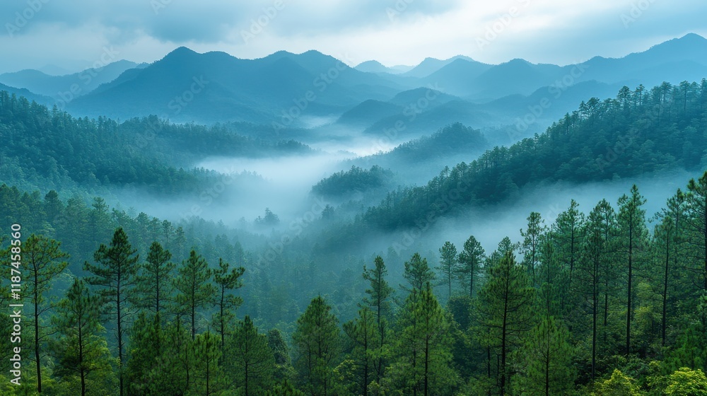 view landscape mountain and forest nation park with mist or fog at viewpoint of doi kiew lom scenic point in pang ma pha hill valley village city while pm 2 5 dust situation at mae hong son thailand view landscape mountain and forest nation park with mist or fog at viewpoint of doi kiew lom scenic point in pang ma pha hill valley village city while pm 2 5 dust situation at mae hong son thailand