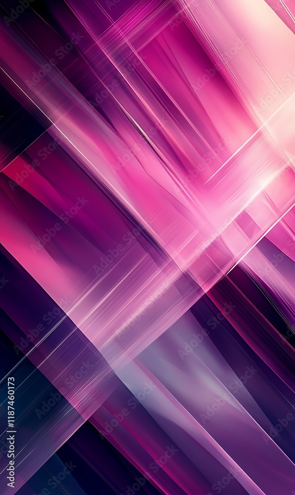 Fototapeta premium Diagonal lines and geometric patterns in soft pink and purple hues, creating a smooth and abstract gradient effect.