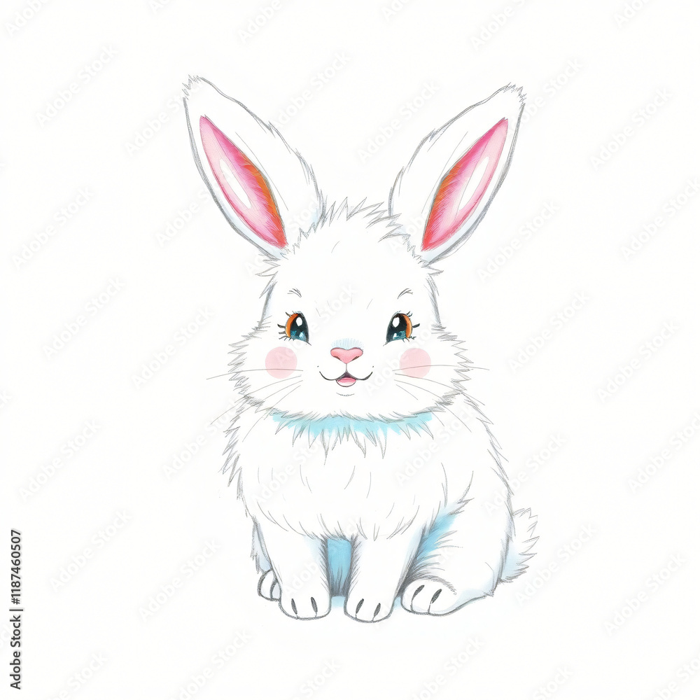 Cute Bunny Illustration with Soft Colors Cute Bunny Illustration with Soft Colors