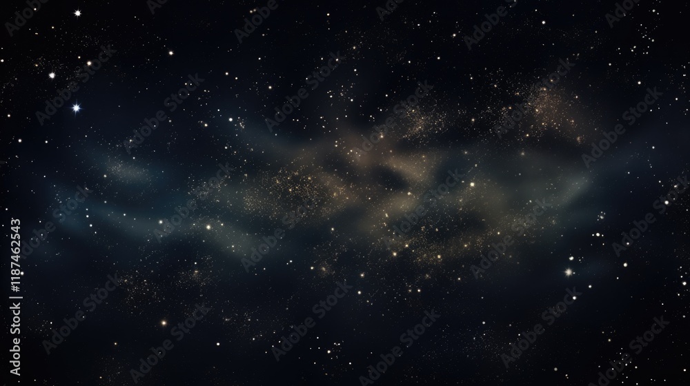 Obraz premium Black Starry Sky Over the Cosmos. Night Sky Background with Stars, Galaxies, and Nebulae - Perfect for Astronomy and Universe-Themed Design