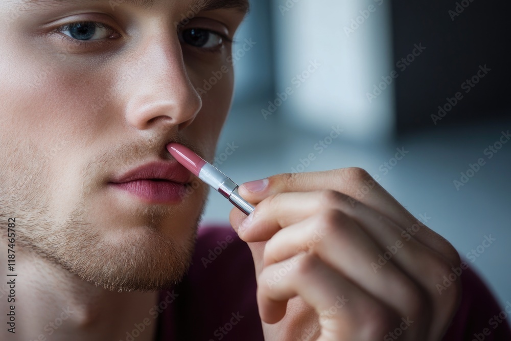 A person cleaning their teeth with a bright pink toothbrush, everyday hygiene routine A person cleaning their teeth with a bright pink toothbrush, everyday hygiene routine