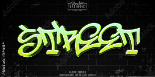 Graffiti editable text effect, customizable spray and street 3d font style