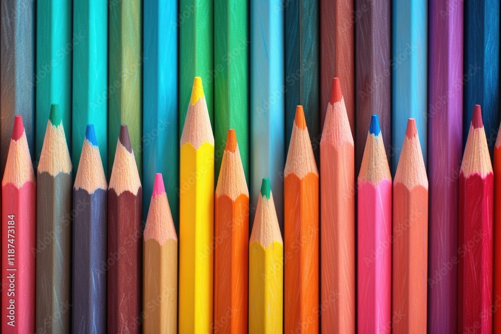 Colorful Wax Crayons on Paper with Abstract Texture. Colored Pencil Texture Background Suitable for Drawing and Design Projects Colorful Wax Crayons on Paper with Abstract Texture. Colored Pencil Texture Background Suitable for Drawing and Design Projects