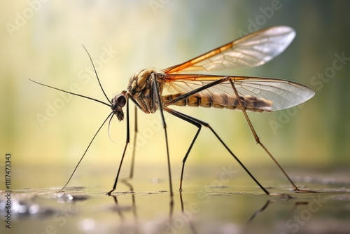 Crane Fly - The Long-Legged Insect of the Diptera Family. An Animal from the Class Insecta that Belongs to the Order Diptera in the Phylum Arthropoda