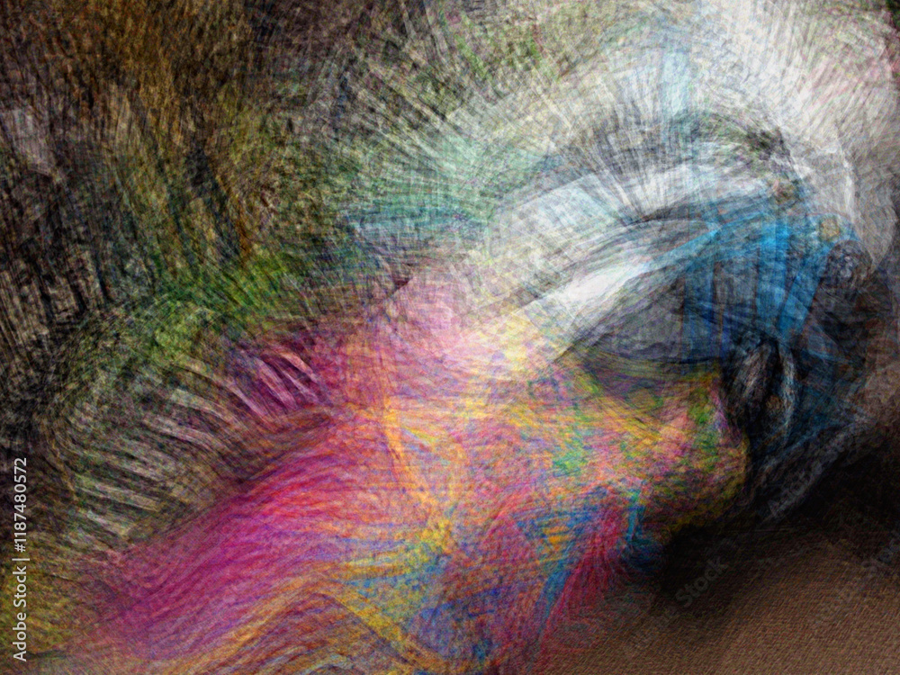 Obraz premium color and pattern movement abstract multiple exposure reminiscent of modern art style of the past