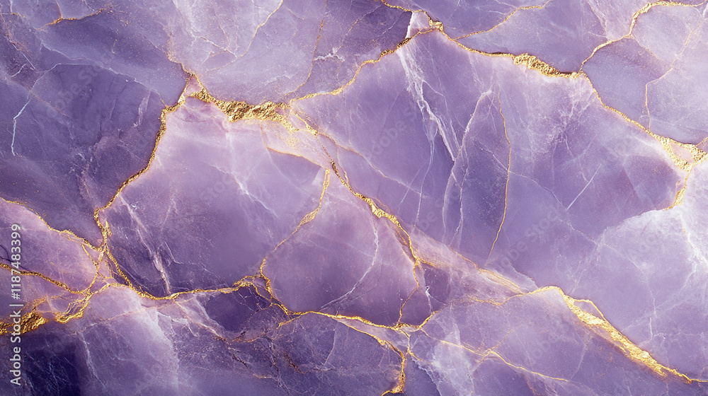 Fototapeta premium A luxurious lavender marble texture with subtle gold veins running through