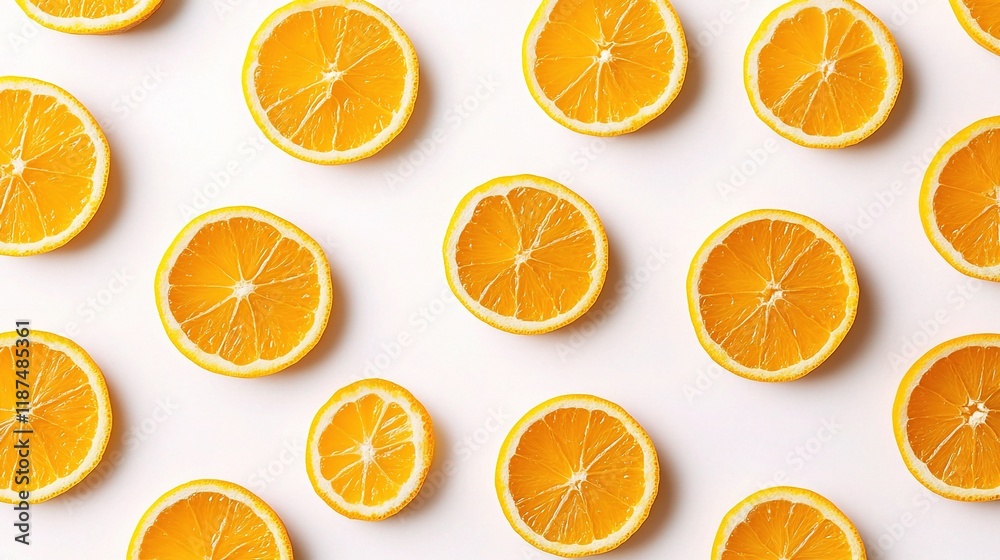 Citrus Symphony: A vibrant pattern of sliced oranges, each a sunlit burst of color, arranged artfully to create a mouthwatering display, inspiring freshness and healthy living. Citrus Symphony: A vibrant pattern of sliced oranges, each a sunlit burst of color, arranged artfully to create a mouthwatering display, inspiring freshness and healthy living.