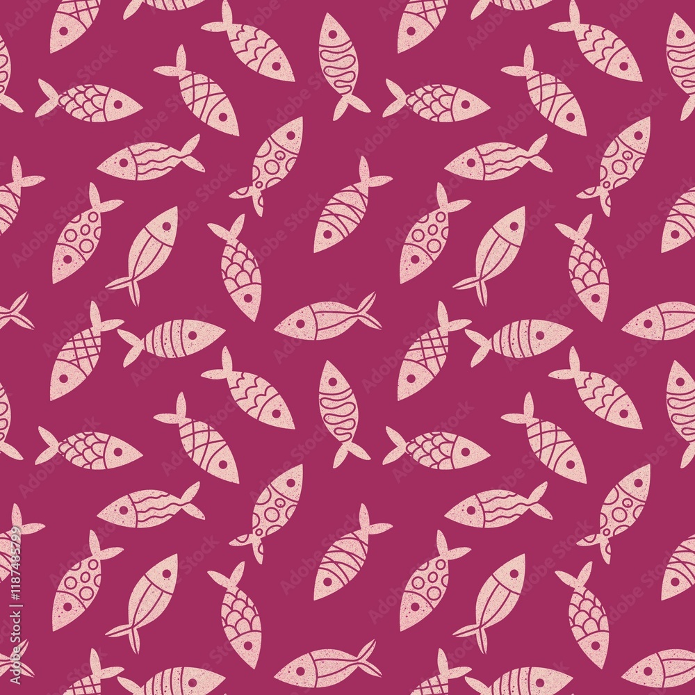 Ocean seamless fish pattern for wrapping paper and fabrics and linens Ocean seamless fish pattern for wrapping paper and fabrics and linens