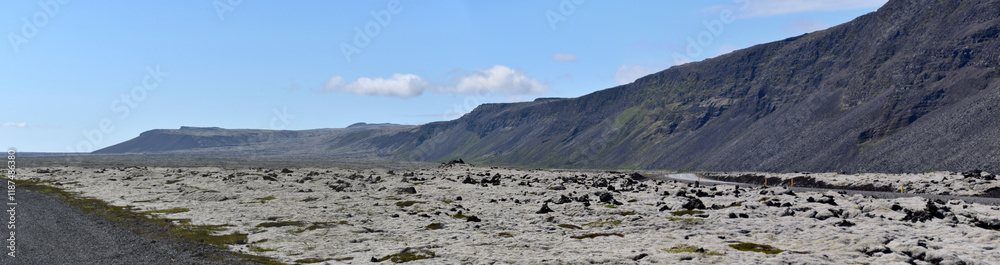 South Coast Iceland landscape by ocean with lava rock covered in white Lichens and Moss by Fagradalsfjall Volcano, Scandinavia, Europe South Coast Iceland landscape by ocean with lava rock covered in white Lichens and Moss by Fagradalsfjall Volcano, Scandinavia, Europe