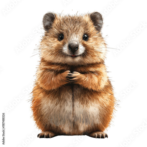 Quokka isolated white background.png photo