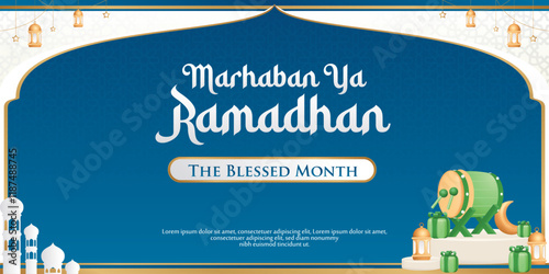 Background Banner Islami Ramadhan and Ied Mubarak