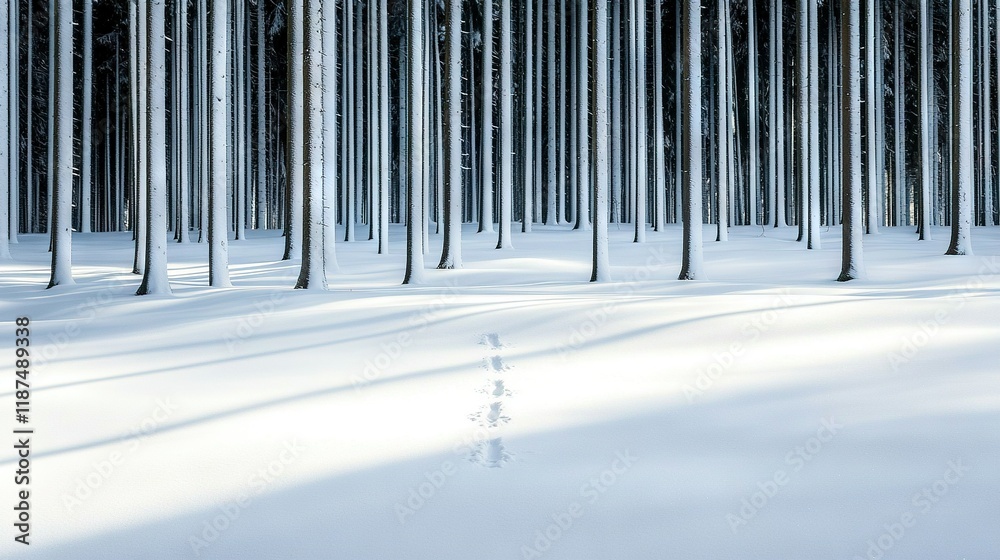 A forest filled with towering trees, blanketed in snow A forest filled with towering trees, blanketed in snow
