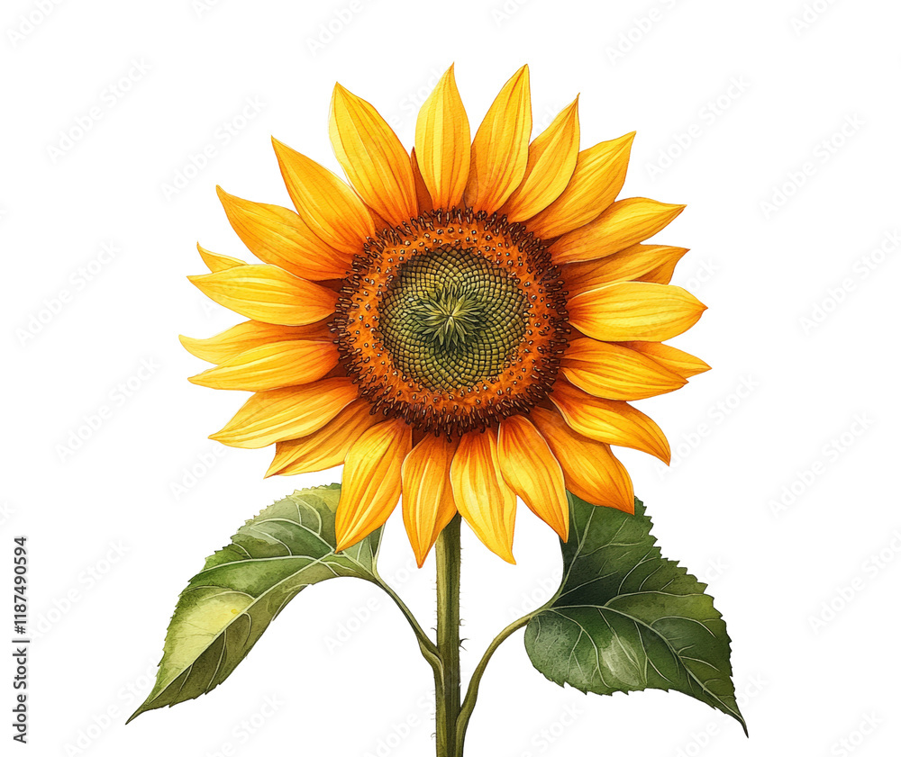 Fototapeta premium Vivid sunflower blooming in nature high fidelity close-up bright outdoor setting isolated on transparent background png