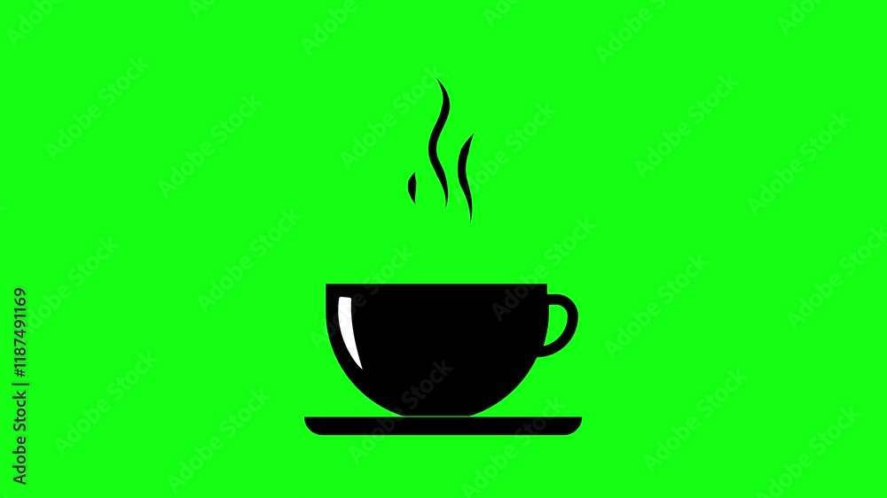 smoky coffee cup icon animated icon smoky coffee and tea cup green screen icon 4k smoky coffee cup icon animated icon smoky coffee and tea cup green screen icon 4k