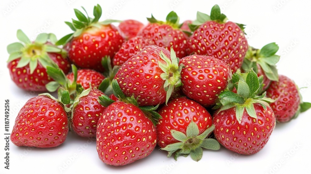 Fresh Plump Red Strawberries Isolated on White Background Fresh Plump Red Strawberries Isolated on White Background