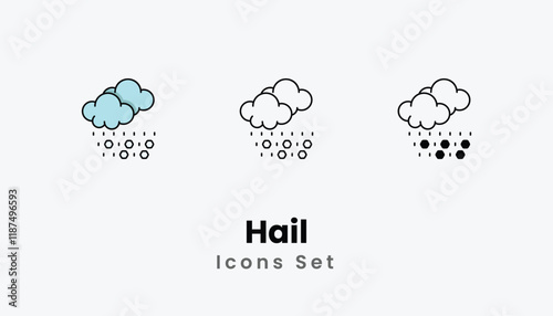 Hail Icons thin line and glyph vector icon stock illustration