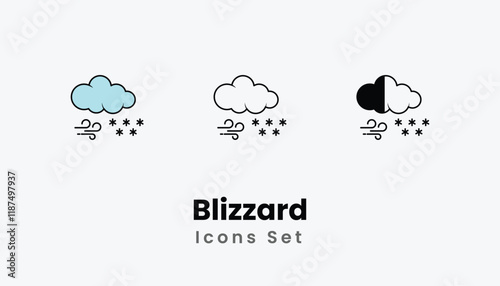 Blizzard Icons thin line and glyph vector icon stock illustration