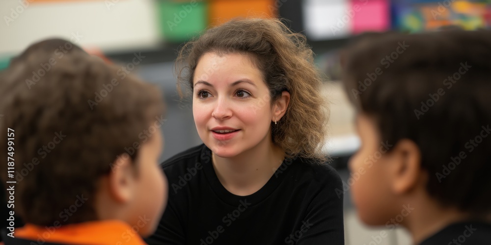 An insightful moment of engagement between a dedicated educator and students, embodying the importance of communication and connection in learning environments. An insightful moment of engagement between a dedicated educator and students, embodying the importance of communication and connection in learning environments.