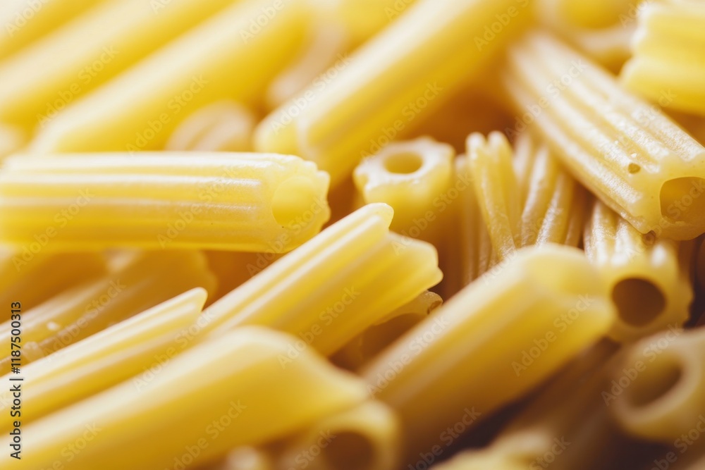 A Close Up View Of Uncooked Penne Pasta A Close Up View Of Uncooked Penne Pasta