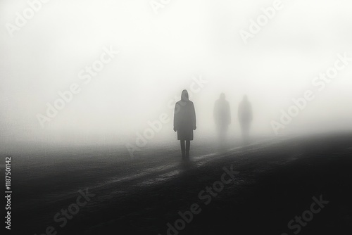 surreal man disappearing in foggy landscape abstract concept of identity and absence