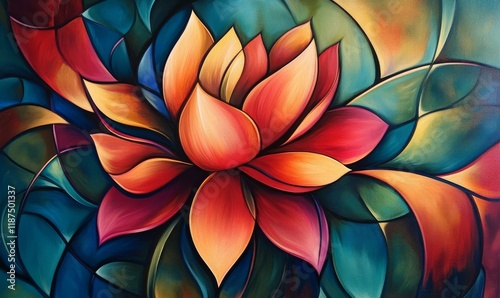 Wallpaper Mural Jewel Toned Flower Abstract Art Design Torontodigital.ca