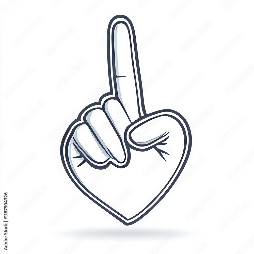 Fototapeta premium A linear style Love Hand Gesture. Finger heart gesture symbolizing 