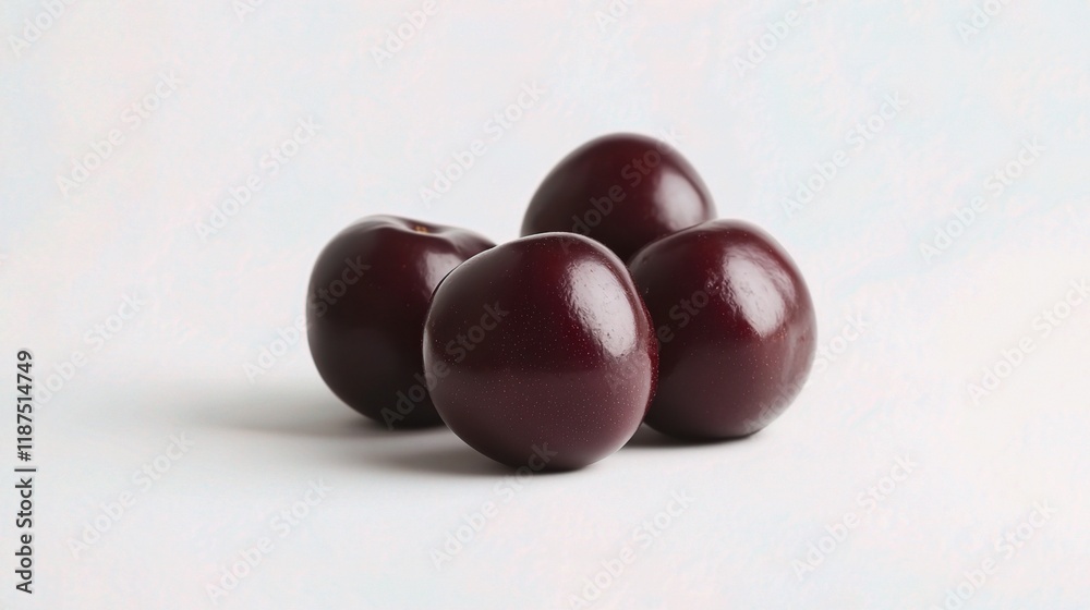 Fresh Red Cherries Isolated on White Background for Culinary Use Fresh Red Cherries Isolated on White Background for Culinary Use