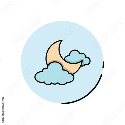 Night Overcast vector icon