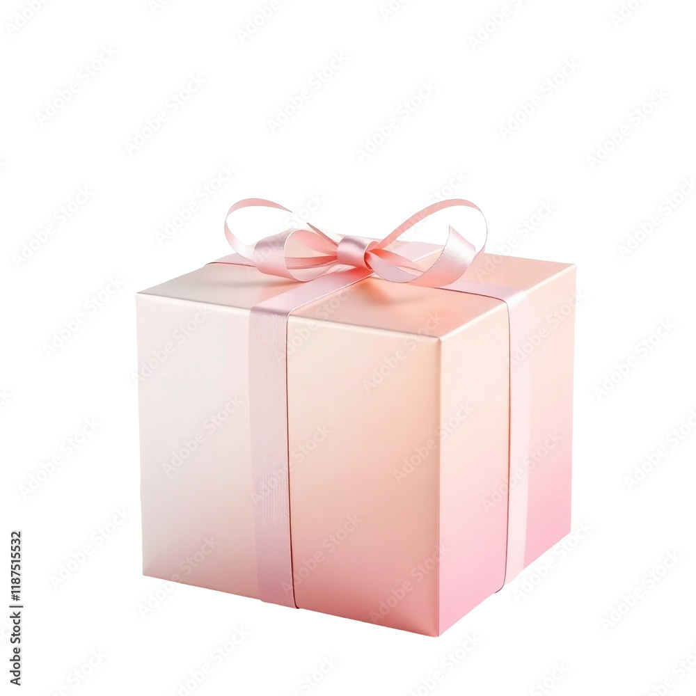 A gradient gift box on a transparent background. pastel pink A gradient gift box on a transparent background. pastel pink