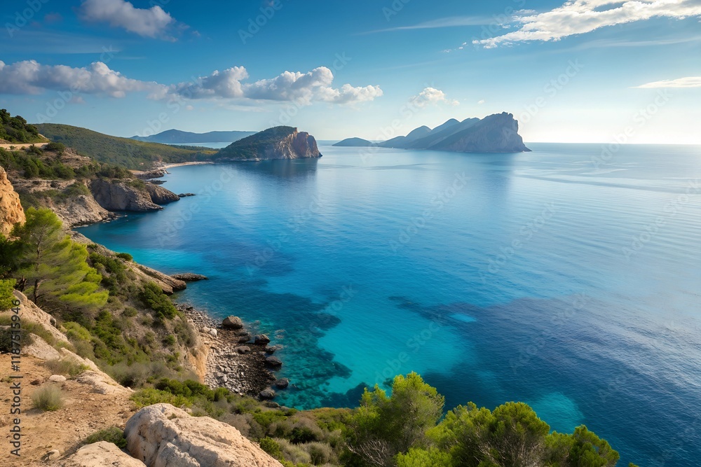 Fototapeta premium horizon in the blue Mediterranean ocean