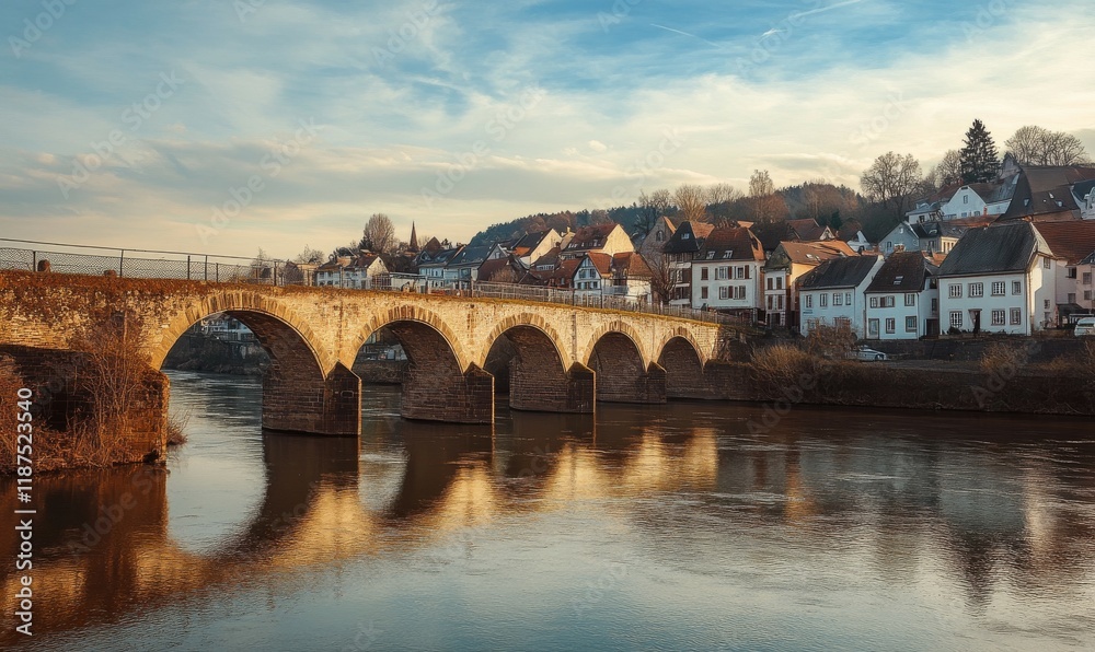 Rheinsteig in Eifel mit Blick auf die Goldene Meile und Koisdorf, hiking, bridge Rheinsteig in Eifel mit Blick auf die Goldene Meile und Koisdorf, hiking, bridge
