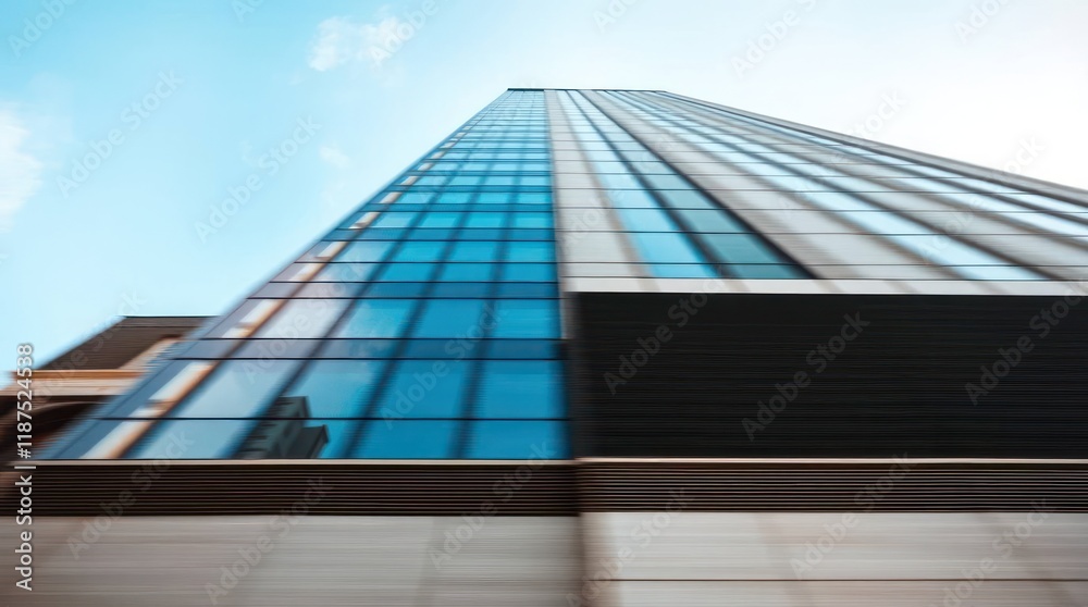 Fototapeta premium Close-up of a futuristic building facade