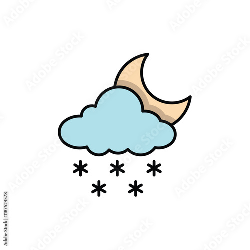 Night Snow Flurries vector icon
