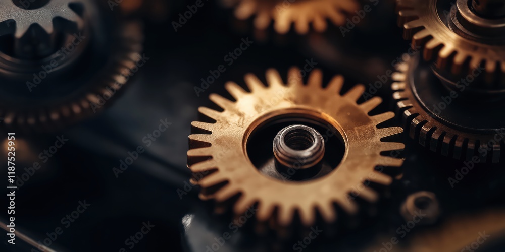 A close-up view of beautifully crafted gears made from bronze, showcasing intricate details that highlight the complexity and artistry of mechanical systems and machines. A close-up view of beautifully crafted gears made from bronze, showcasing intricate details that highlight the complexity and artistry of mechanical systems and machines.