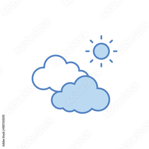 Sun with Clouds vector icon