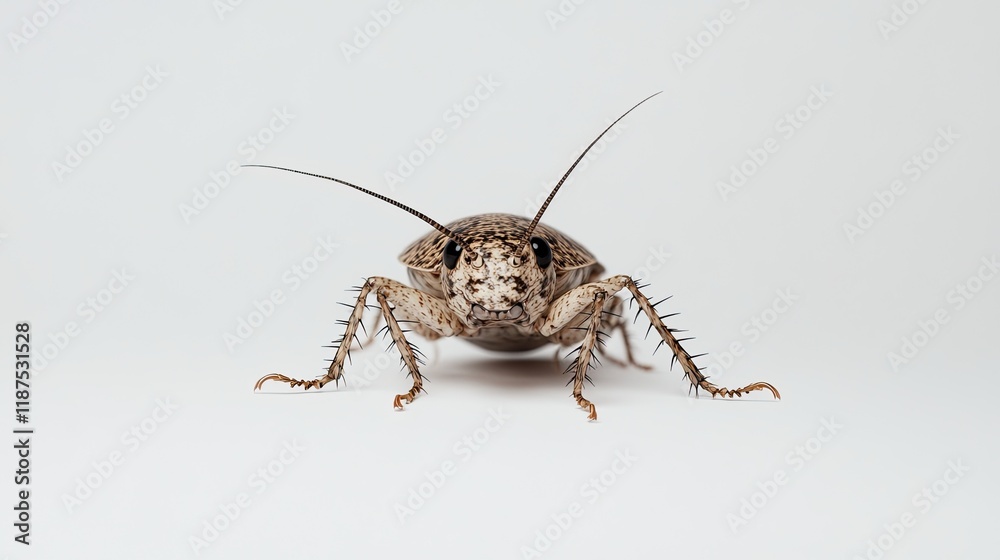 Close-up of a cockroach on white background, pest control. Close-up of a cockroach on white background, pest control.