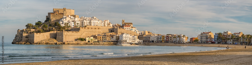 Peniscola cityscape panorama, Valencian Community, Spain