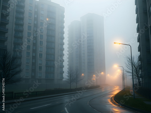 empty foggy street 