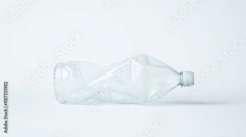 Wallpaper Mural Discarded plastic water bottle with crushed design on white background Torontodigital.ca