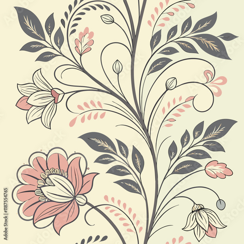 Pattern classic vintage wallpaper intricate floral motifs