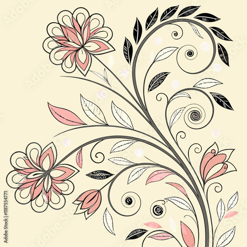 Pattern classic vintage wallpaper intricate floral motifs