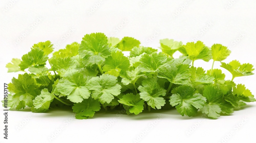 Fresh Bunch of Cilantro Isolated on White Background for Cooking