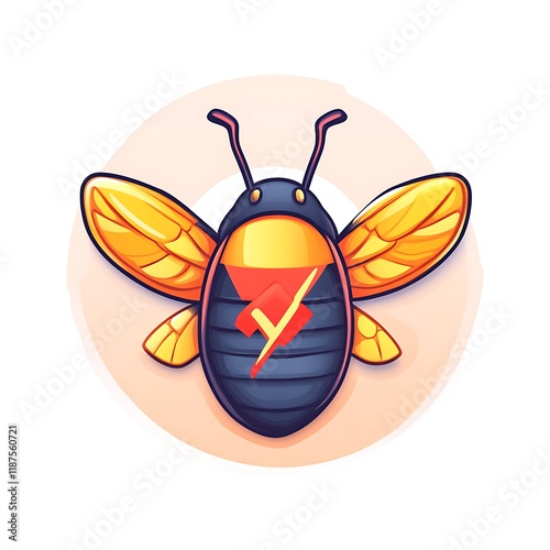 Vibrant Bee Illustration:  Bold Colors, Cartoon Style