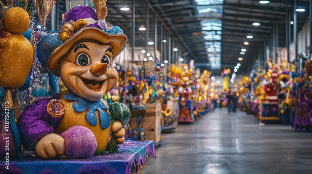 Fototapeta premium Colorful and lively carnival parade with costumed dancers festive balloons characters and filling a bustling urban street Celebratory atmosphere of joy and tradition at a public community event