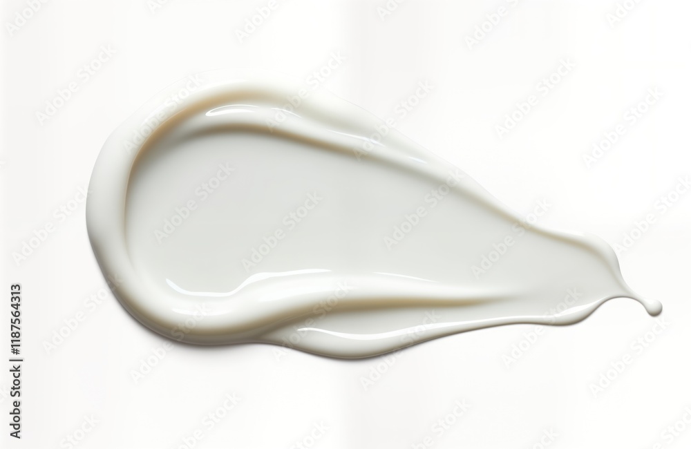 White cosmetic cream smear with liquid texture. Smooth creamy substance with flowing streaks. Isolated product sample for beauty products. Creamy cosmetics. Soft liquid substance. Looks like beauty White cosmetic cream smear with liquid texture. Smooth creamy substance with flowing streaks. Isolated product sample for beauty products. Creamy cosmetics. Soft liquid substance. Looks like beauty