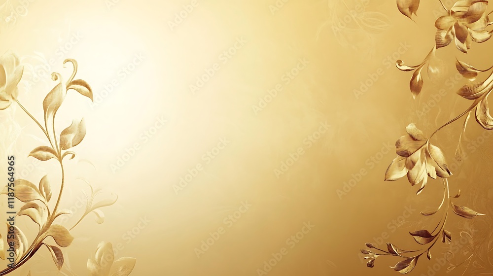 Elegant Golden Floral Design Background Image Elegant Golden Floral Design Background Image