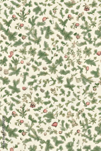 In a modern aesthetic, a glittery pine branch and conifer cone