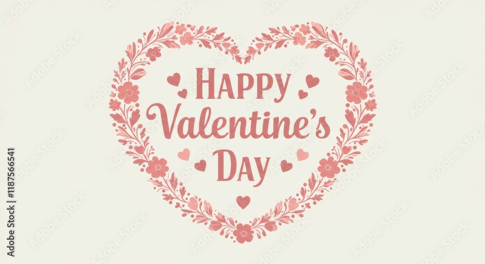 Valentine's Day Heart: A charming Valentine's Day message elegantly presented within a decorative heart-shaped frame, the design filled with intricate floral and leaf patterns. Valentine's Day Heart: A charming Valentine's Day message elegantly presented within a decorative heart-shaped frame, the design filled with intricate floral and leaf patterns.