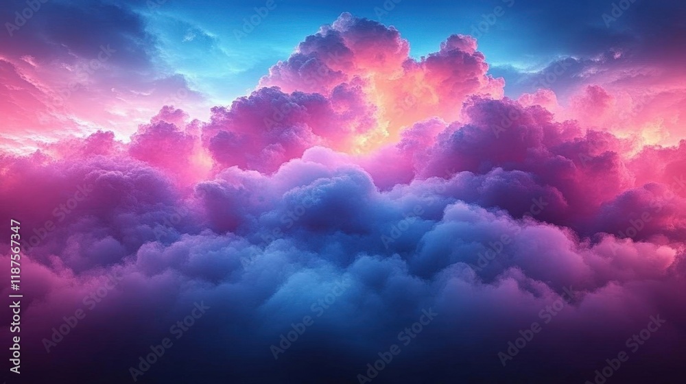 Dreamlike Cloudscape: Vibrant Pink and Purple Hues at Sunset Dreamlike Cloudscape: Vibrant Pink and Purple Hues at Sunset
