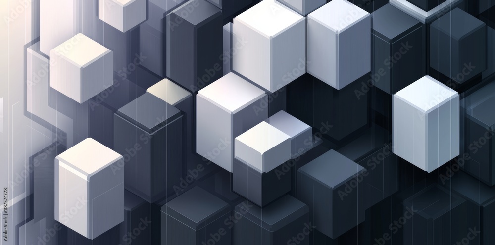 A seamless pattern with cubes and repeating quadrangles, ideal for brochures, fabrics, and ceramics A seamless pattern with cubes and repeating quadrangles, ideal for brochures, fabrics, and ceramics